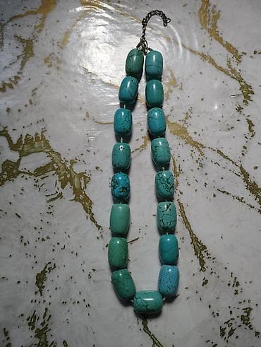 Бижутерия: Türkiz daşlardan boyunbağı - Material: Türkiz daş (mavi-yaşıl — 2