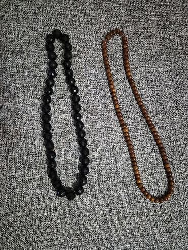 bijuteri: Müxtəlif təsbeh və boyunbağı kolleksiyası - Təbii formalı krem rəngli — 2