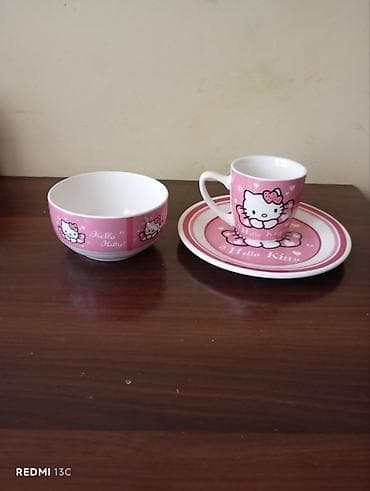hello kitty oyuncaq: Nahar dəsti, rəng - Çəhrayı, Keramika — 5