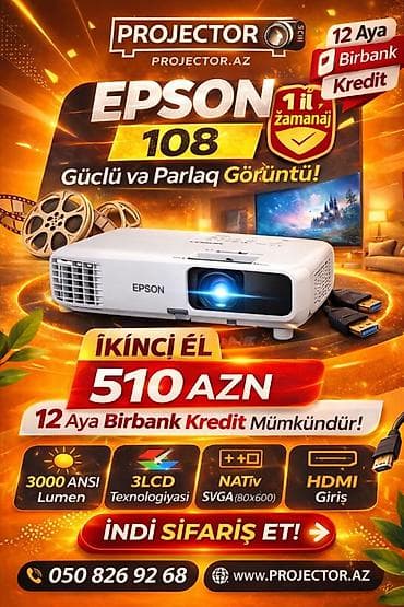 Smart TV bokslar: İşlənmiş Portativ Proyektor Epson, Ödənişli çatdırılma — 1