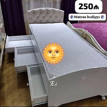 yataq tek: Yeni, Təknəfərlik çarpayı, Matras ilə, Siyirməli — 1