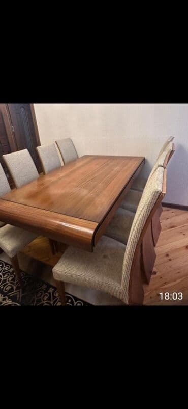 Lexus: Qonaq otağı üçün, İşlənmiş, Açılmayan, Dördbucaq masa, 8 stul — 1