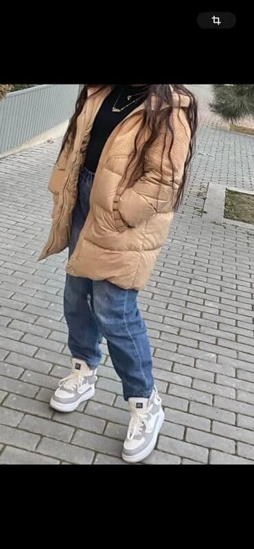 Dəstlər: Uşaq üçün qış gödəkçəsi – bej rəngli, kapüşonlu, uzun model — 5