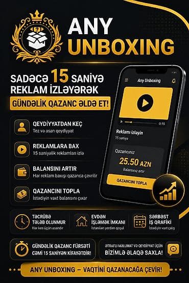 ANY UNBOXING – 15 saniyəlik reklam izləməklə gündəlik qazanc — 1