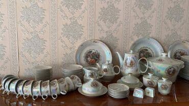 дистиллированная вода баку: Чайный набор, цвет - Белый, СССР — 3