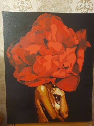 подарок женщине: Əl isı, kətan uzərində akril boya ilə cəkılib, ручная работален — 5