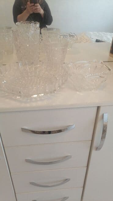 dərin boşqab: Kristal süfrə dəsti - Şəffaf, klassik kəsimli kristal dizayn - — 2