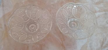 Şüşə qab dəsti – 2 ədəd - Material: şəffaf qalın şüşə - Dizayn