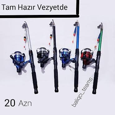 qamis: Balıq tutmaq üçün tam hazır balıqçı dəsti - Teleskopik qamış - İynə — 1