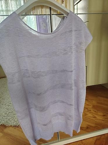 sort: Yüngül trikotaj bluz - Rəng: açıq bənövşəyi/lilac - Model: oversize — 2