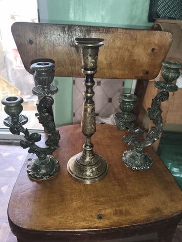Antik şamdan dəsti-3'50AZN - Tərkib: 3 ədəd metal şamdan_50Azn - 1
