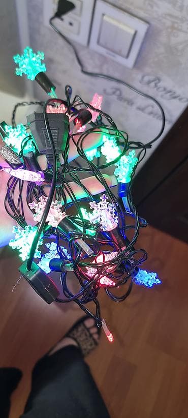 disk teker satisi kreditle: LED işıqlı qirlyanda – “qar dənəsi” başlıqlı, rəngarəng - Şəbəkə ilə — 1