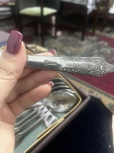 gull: Gümüşü rəngdə bıçaq–qaşıq–çəngəl dəsti - Kolleksiya tipli süfrə — 3