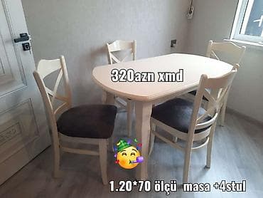 acar naboru satilir: Mətbəx mebeli yeni oval masa ve 4 stul yeni — 1