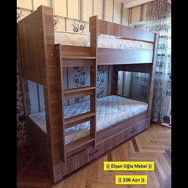 körpü mebel: Oğlan və qız üçün, Yeni, Çarpayı, Matras ilə, Siyirməli, Laminat — 1