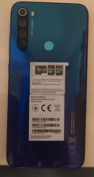 xiaomi redmi not 9: Redmi Note 8, 64 GB, rəng - Mavi, İki sim kartlı — 2