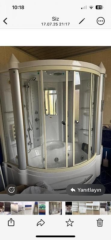 Hidromassajlı duş-kabina/vanna kombi - Oval formalı, sürgülü şüşə