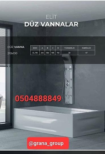 duş kabin: Yeni Vanna, Akril, Ödənişli çatdırılma — 9