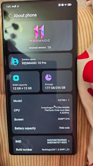 ZTE Nubia Red Magic Pro, 256 GB, rəng - Qara, Zəmanət, Düyməli, Sensor