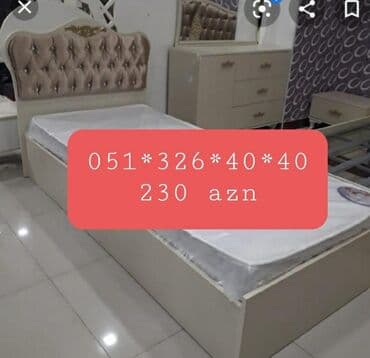 Çarpayılar: Yeni, Təknəfərlik çarpayı, Bazalı, Matrassız, Siyirməsiz, Azərbaycan — 9