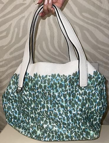 canta mango: Məhsul: Çiyin çantası - Dizayn: Ağ üst hissə və tutacaqlar, gövdədə — 1