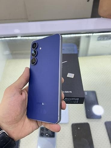 samsung tel: Samsung Galaxy S25 FE, 128 GB, rəng - Mavi, Face ID — 3