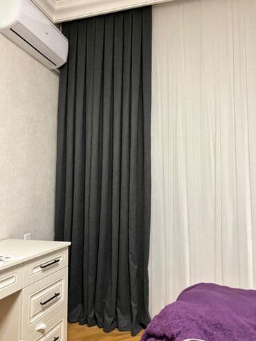 kətan pərdələr: Yeni, Kətan Pərdə, rəng - Boz — 3