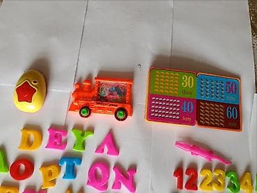 oyuncaq gitara: Uşaq üçün öyrədici oyun dəsti. Hamısı=7man - Rəngarəng plastik maqnit — 4