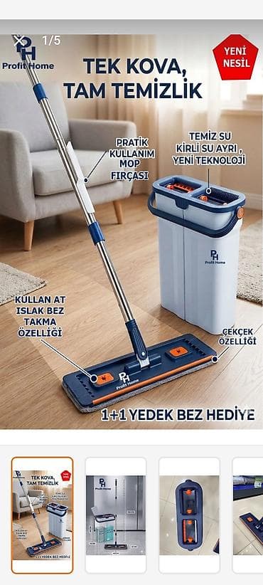 mermer tozu: Say çoxdur yeni nəsil mop və iki bölməli vedrə seti Xüsusiyyətlər: - — 1