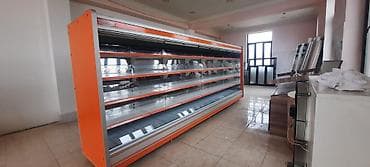 Supermarket üçün açıq tipli soyuducu vitrin - Rəng: narıncı/gümüş -