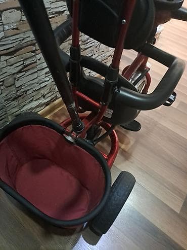 cube velo: Uşaq üçtəkərli velosipedi - Rəng: qırmızı/qarışıq qara detallarla - — 1