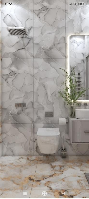 hamam tualet: Mərmər naxışlı kafel-metlax kolleksiyası - İstifadə sahələri: hamam — 2