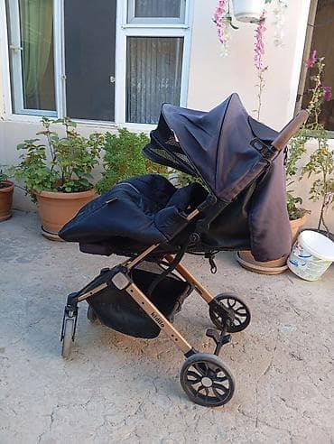 Uşaq arabası – Kidilo brendi.problemi yoxdur. - Rəng: tünd göy/qara