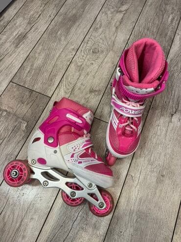 Uşaq üçün tənzimlənən roliklər – Power markası - Rəng: çəhrayı/ağ -