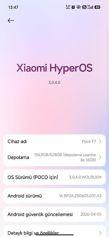 klaviatura sekilleri: Poco F7, 512 GB, rəng - Gümüşü, Sensor — 2