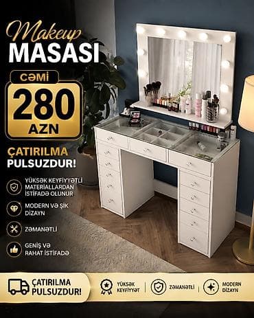 ucuz mebeller: Yeni, Makiyaj üçün masa, Güzgülü — 1
