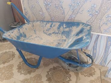 qum torbasi: Mavi rəngli əl arabası (təkərli kirşə) - Korpus: metal ləyən tipli — 2