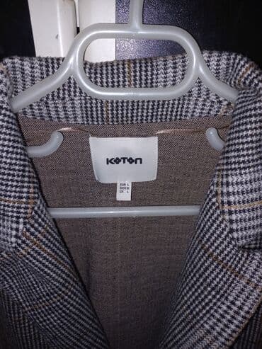 Baş geyimləri: Koton qadın blezeri - Rəng/naxış: boz-qara xallı (glen plaid) dizayn — 2