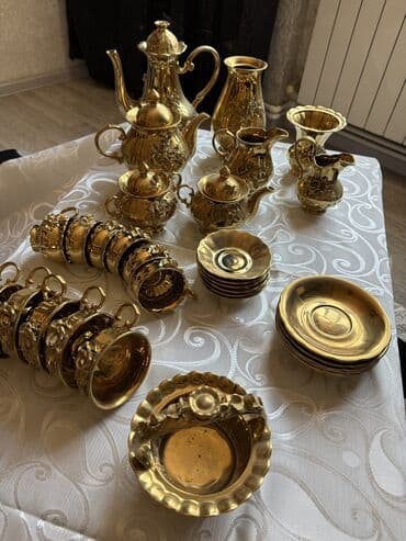 обеденный сервиз: Обеденный набор, цвет - Золотой, Фарфор, 11 персон, Чехия — 6