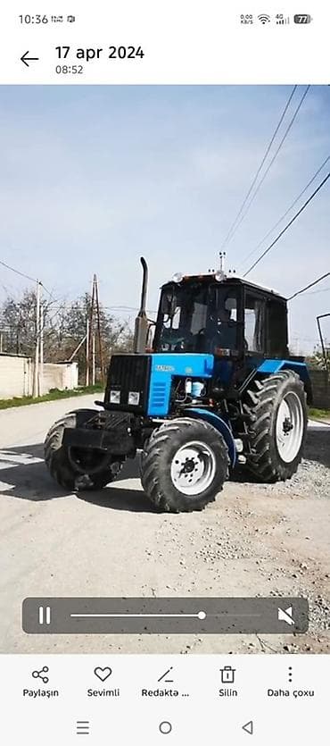 Traktor mtz 89.2 satılır. İli 2018. 5944 moto saat. Hər şeyi zavoddu
