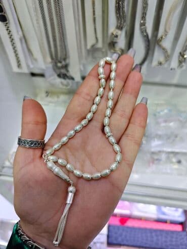 kehraba tesbeh: Gümüş təsbeh kolleksiyası.qiymet 100 m.dan baslayir - Material: gümüş — 4