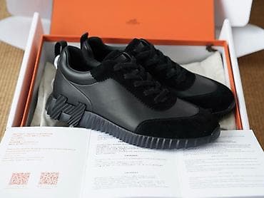 Мужская обувь: Hermes Bouncing Sneakers All Black Limited! Təmiz Dəridir! Kənarları — 1