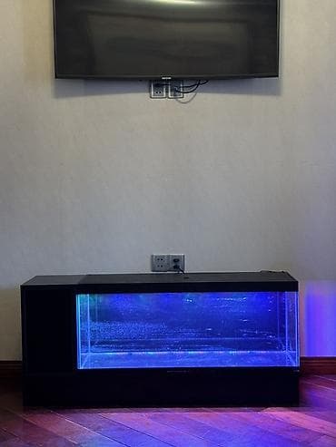 akva ayaqabılar: LED işıqlı akvarium seti – şkaflı Tv stend olaraq yığdırdım ama — 2
