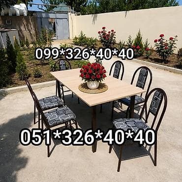 Mətbəx üçün, Yeni, Açılmayan, Dördbucaq masa, 4 stul — 8