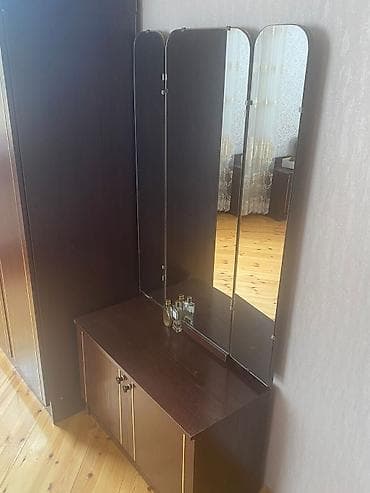 yataq mebel dəsti: 2 təknəfərlik çarpayı, 2 tumba, Dolab, İşlənmiş — 3