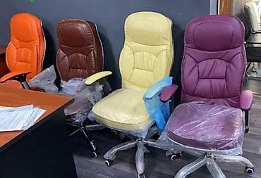 tək stollar: Yeni, Təkərli, Qolları tənzimlənir, Dəri — 6