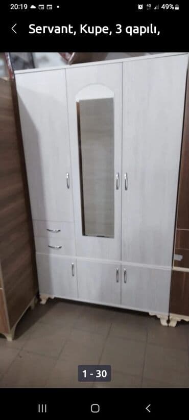 горка для посуды: Новый, Распашной, 3 двери Прямой шкаф, Шкаф-вешалка, Азербайджан — 24