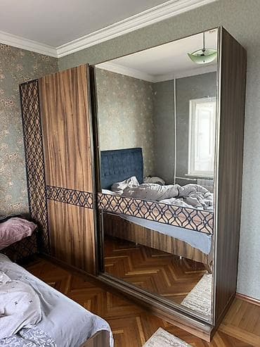 ucuz dolablar: 2 qapılı, Güzgülü, Qəhvəyi, Digər material, Kupe, Düz dolab — 1