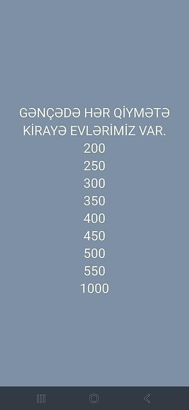 berde ev: Gəncədə kirayə evlər - Şəhərin müxtəlif ərazilərində fərqli planlı — 1