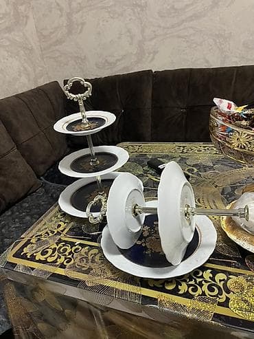 diş tortu: Tort və şiriniyyat qabı, rəng - Göy, Farfor — 2